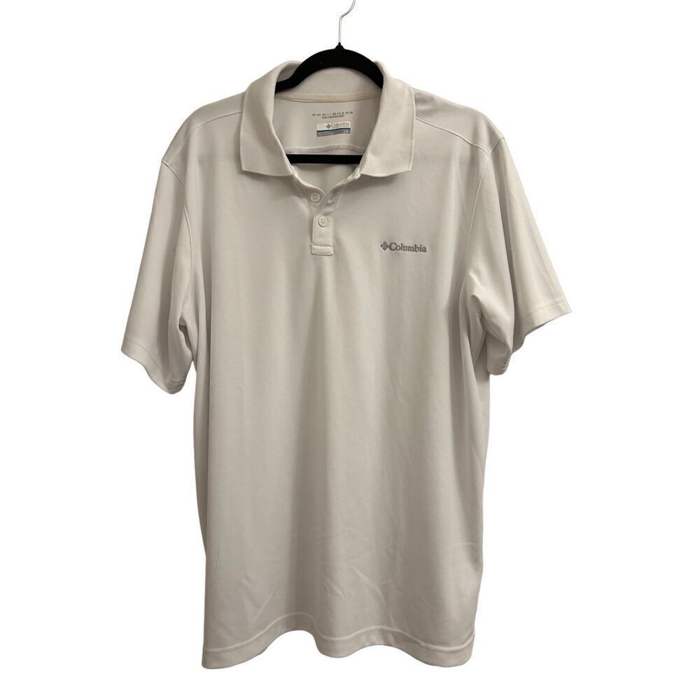 Columbia men's Omni Shade white polo L golf